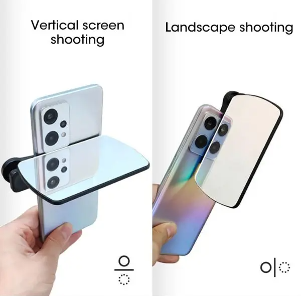 Adjustable Smartphone Camera Reflection Mirror Clip – Portable Phone Camera Mirror Attachment for Travel, Vlog, Selfie & Creative Reflection Photography